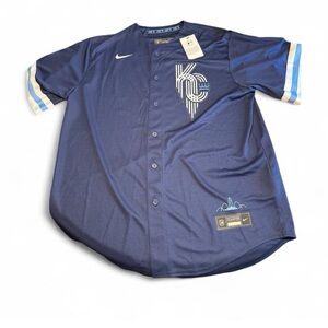Nike Blue and White Men's Jersey